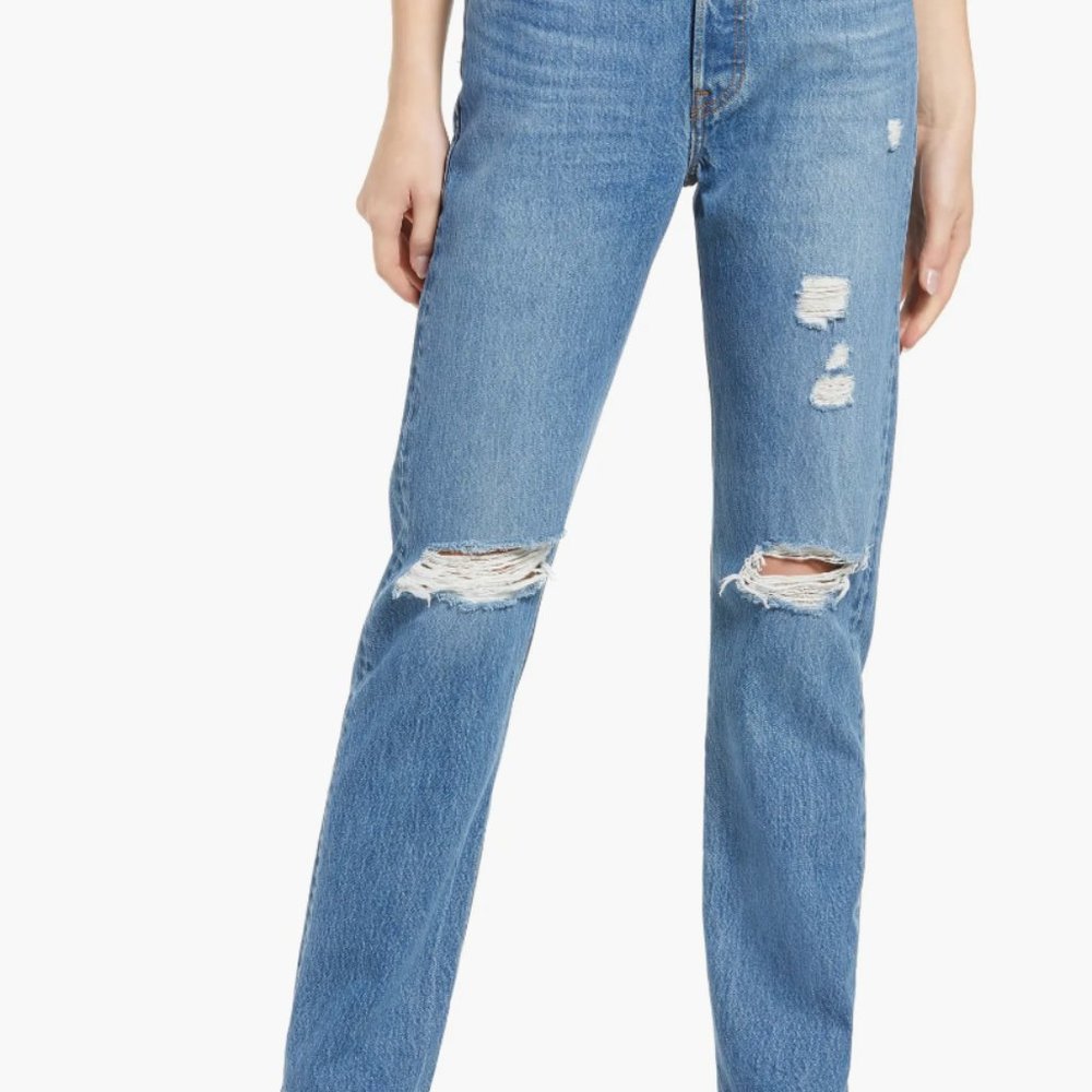 25 x 30, Levi's® 501® Ripped Straight Leg Jeans (Athens Crown with Destruction)
